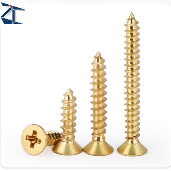 Top Quality Copper brass Phillips Cross Countersunk head Self tapping wood electronic screw