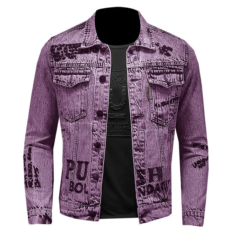 High Quality Men's Cotton Jeans Jacket Customizable Denim Jacket Wholesale OEM Service supplier