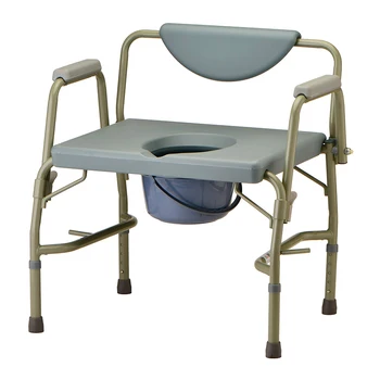 Bariatric Bedside Commode Chair Heavy Duty Extra Wide Commode Toilet Chair with Drop-Arms