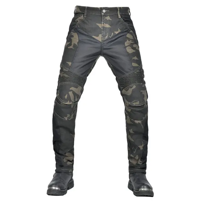 New casual retro biker pants camouflage summer mesh breathable anti-fall motorcycle riding pants