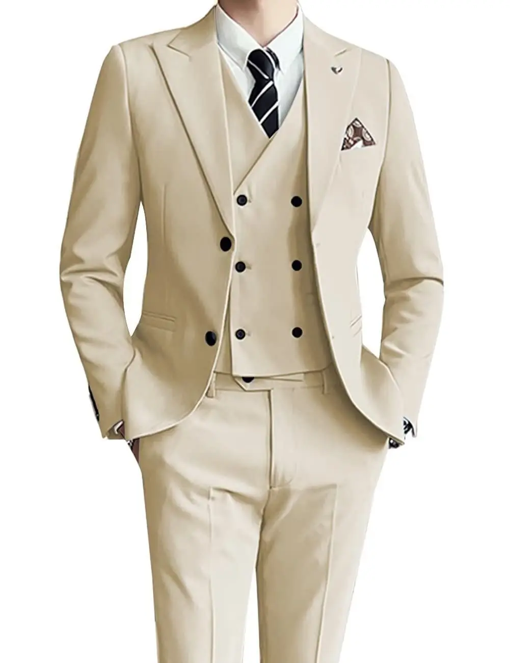Men's Suit Set with Vest and Breathable Blazer main image 1