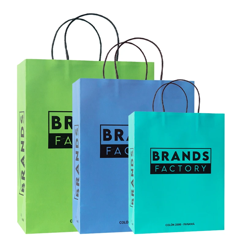 Custom Eco Friendly Coloured Gift Shopping Takeaway Paper Kraft Packaging Bags with Your Own logo Bolsas De Papel Kraft Bag
