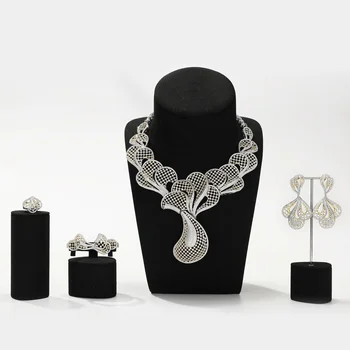 Dubai Jewelry Display Set Luxury Jewelry Big Set for Women Zirconia Jewelry Set Dubai