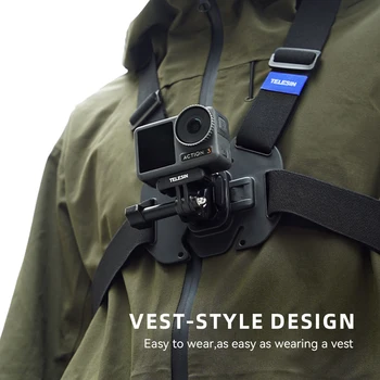Telesin Hot Sell Action Camera Accessories for Gopro 13 12 11 10 9 Adjustable High Elastic Density Harness Chest Strap Mount detail image
