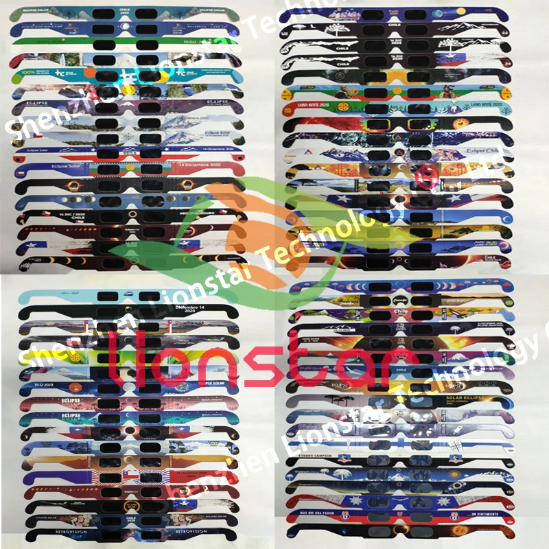 Random Style Sample Free Solar Eclipse Glasses Wholesaler ISO Certified Custom Logo Supplier Solar Eclipse Glasses