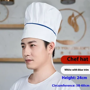 White Mushroom Cloth Chef Hat for Men & Women Oil-Proof Kitchen Accessory for Cooking in Catering Restaurant Hotel Canteen Work