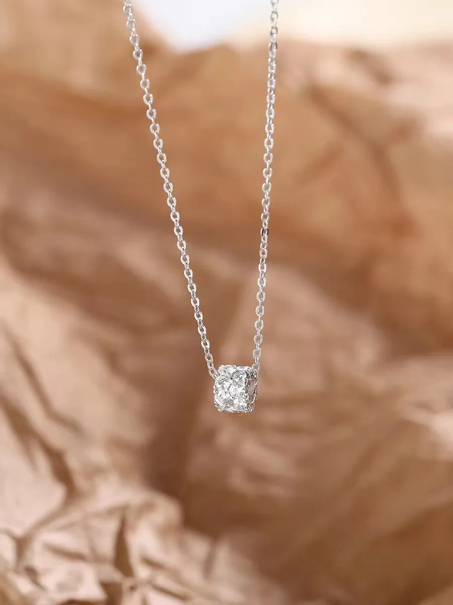 French Minimalist Gold-Plated Diamond Necklace