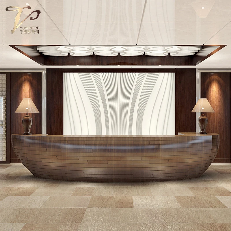 Interior Design Special Type Reception Desk Counter Semi Circle Shaped Fiberglass Onyx Bar Counter for Company Office Building
