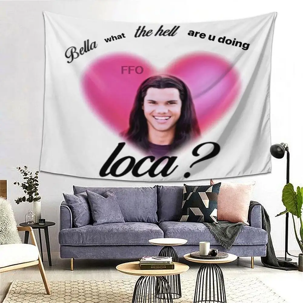 Custom Love Pink Bella Tapestry Funny Meme Decor
