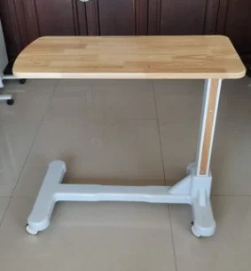 Jed Hebei Hengshui Manufacturer's Hospital Medical Furniture Movable ABS White Dining Table 4 Silent Wheels Brake Patient