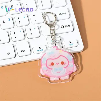 Free sample double side clear print custom keychains acrylic charms cartoon characters idol gifts craft