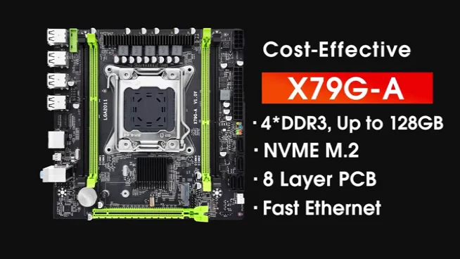 Placa Base X79g X79,Funciona Con Lga2011,Combos Xeon E5 2670 V2 Cpu,2 ...