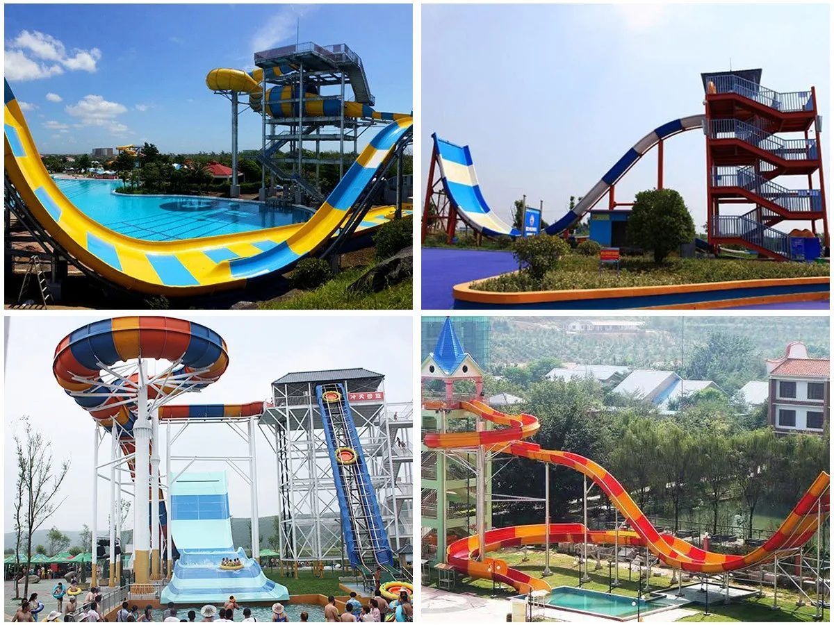 Best Large Structure Fiberglass Boomerang Slide Commercial Water Slide for Pool