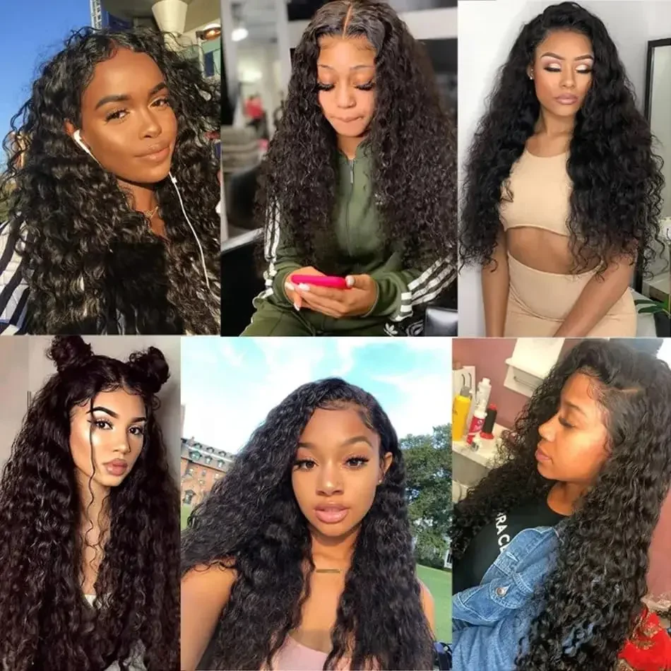 Pacchetti di capelli brasiliani, pacchetti di capelli umani Water Wave, pacchetti di capelli ricci Water Wave di colore naturale, intrecci di capelli spessi_voghion.com
