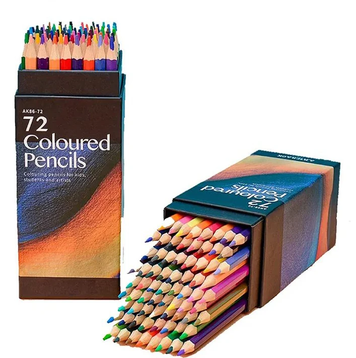 Manufacturers High Quality rainbow Graded Hexagonal Colour Pencils Set Wooden Colored Professional Drawing for Artist