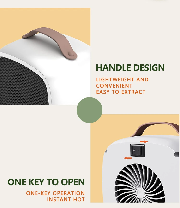 Small Smart Home Electric Portable Personal Mini Room Air Fan Heater