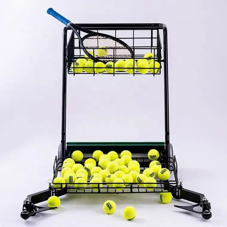 Travel Basket Tennis Ball Cart and Picker Multi-Functional Tennis Training Equipment for Training and Storage details