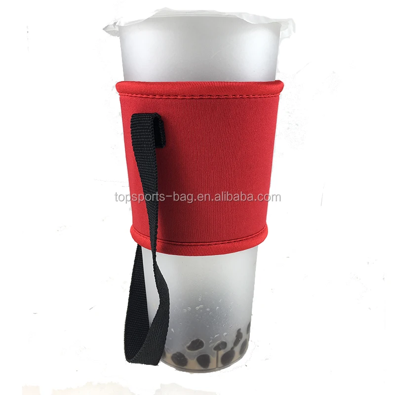 neoprene reusable coffee cup sleeves red