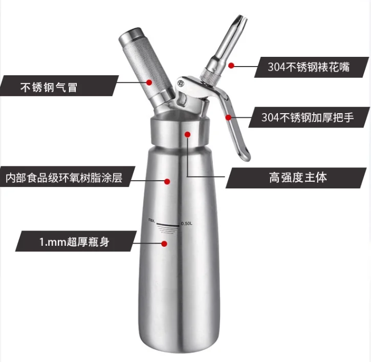 Whipped Cream Dispenser Stainless Steel 1pint 500ml,Whipped Cream