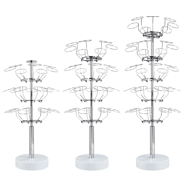 Rotating Hat Display Rack Free Standing Headwear Wig Stand Baseball Hat ...