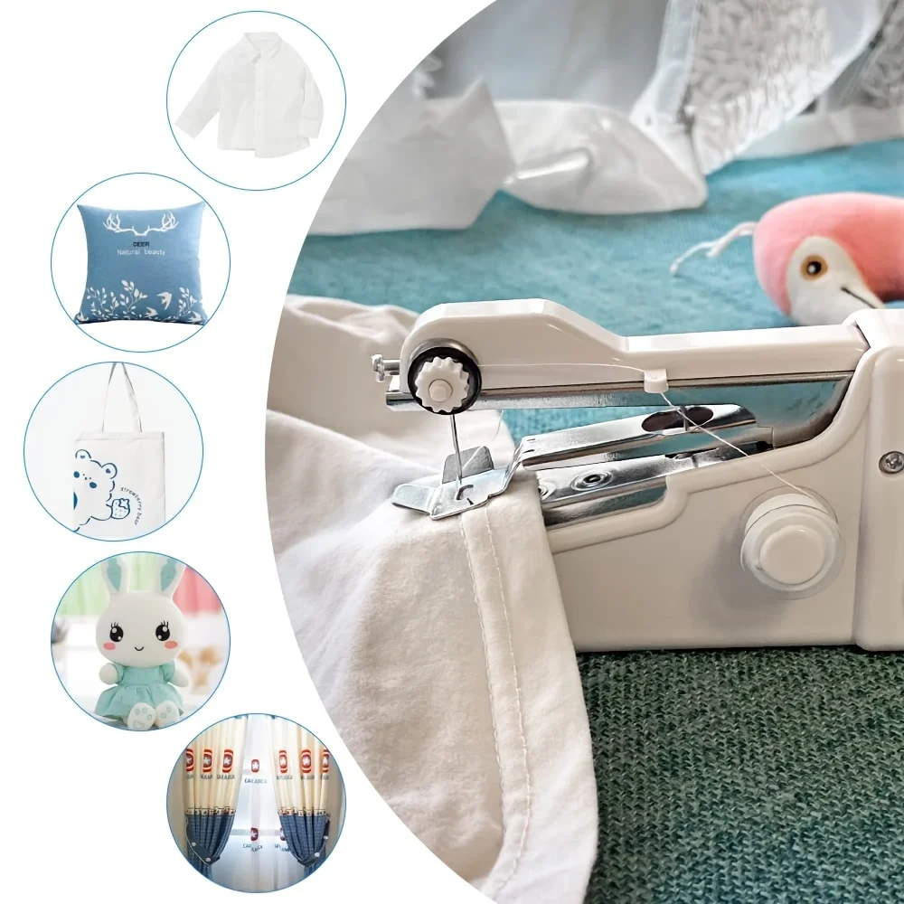 Handheld Sewing Machine: Quickly and Easily Stitch Fabric, Cloth, and Clothing - Battery Not Included