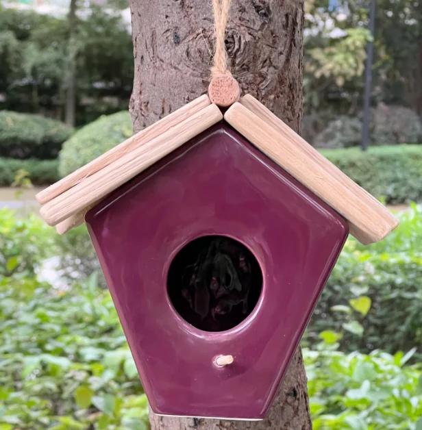 home garden customized decorative bird house garden decoration outdoor bird house ceramics