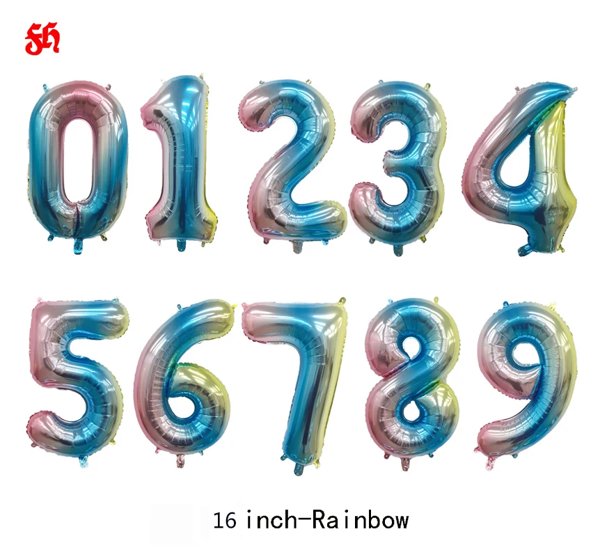 Balloons Wholesale 16 Inch 0-9 Number Various Colors Foil Number ...