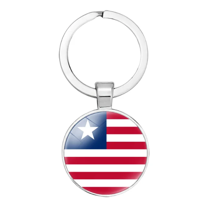 Belize National Flag Keychain - Stainless Steel With Inlaid Glass, 2.3" Tall, High Polish Finish - View #7