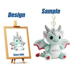 Shengye Brand Factory Custom Personalized Dinosaur Plush Keychain Toy Cute Anime Soft Stuffed Animal Dragon Keyring Key Chains