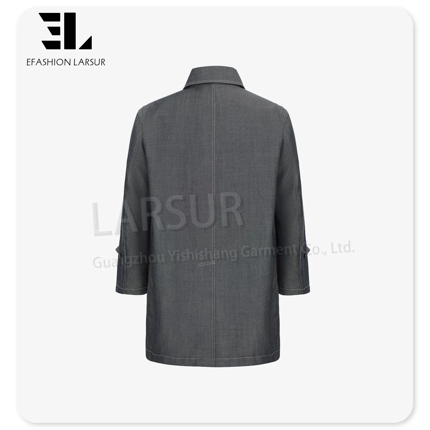 LARSUR Denim Jackets - Custom Chinese Style with Frog Knots