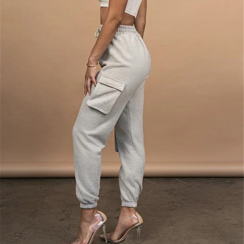 Casual Cotton Sweat Jogger Clothing Cargo Pants For Women Casual Wear