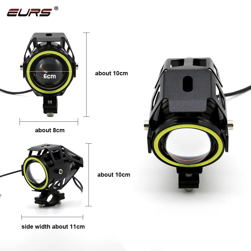 Factory Direct U7 12V 1200LM 8000K 30W LED Projector Light Transformers Laser Angel/Evil Eye Spot Headlamp Motorcycles White