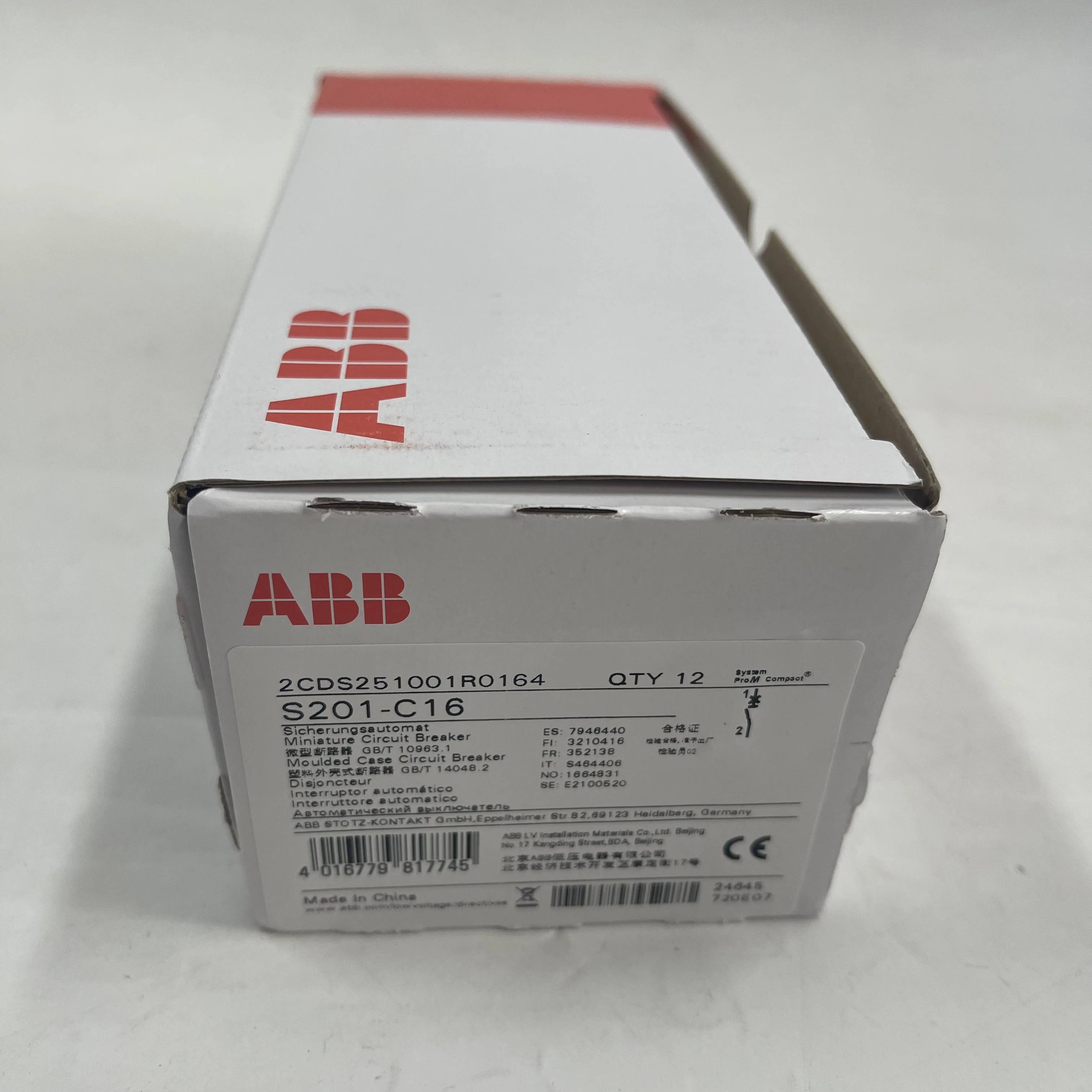 ABB Miniature Circuit Breaker S201-C16 ABB Miniature Circuit Breaker S201-C16