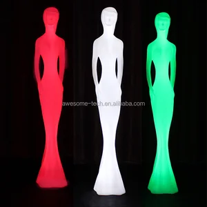 Outdoor LED Multi-color Lady Mannequin Female Statue Light Rechargeable Garden Floor Lamps Outdoor Lighting Landscape Lamps