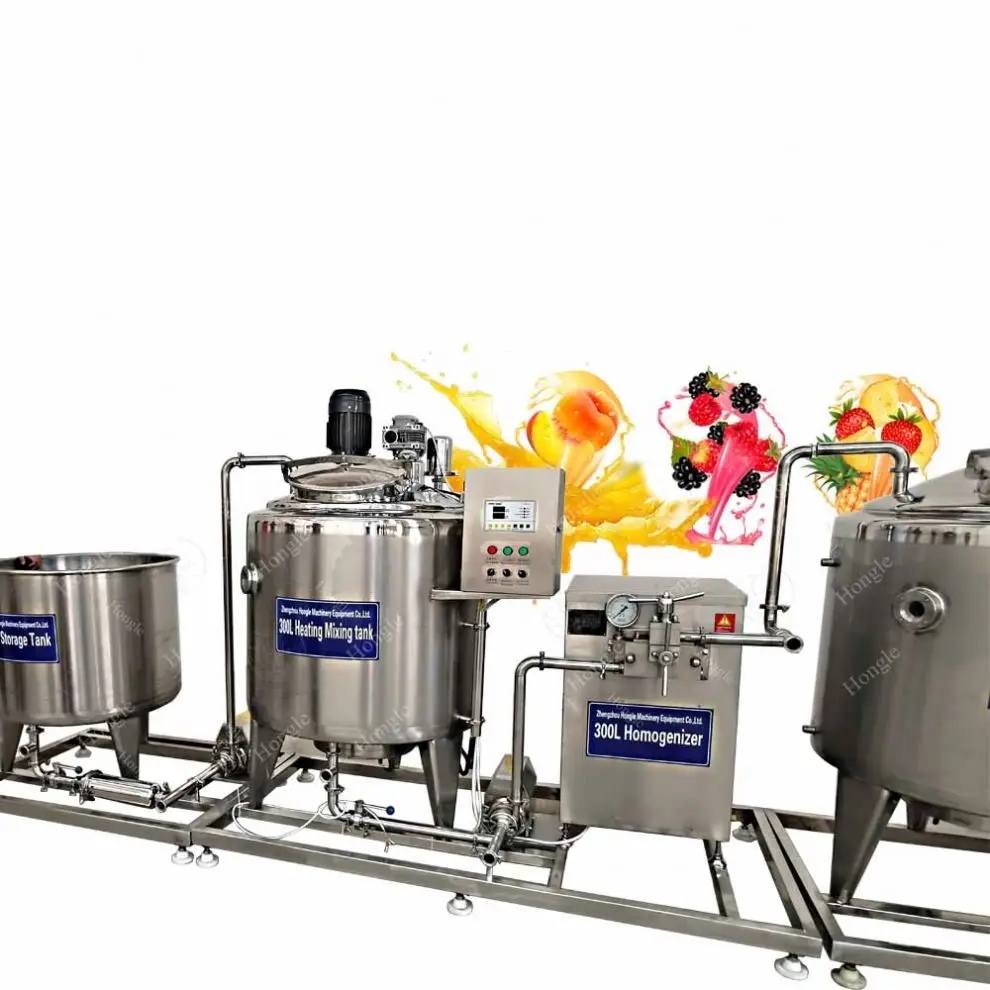 Machine de Pasteurisation du Lait Automatique Complète 100L/150L/200L Machine de Pasteurisation du Lait et du Jus de Fruit Production Ligne
