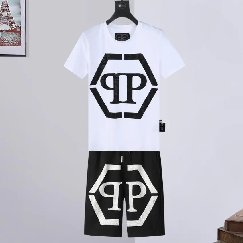 PP1:15A High quality men's summer sportswear T-shirt shorts 2 sets of casual sportswear men's clothing