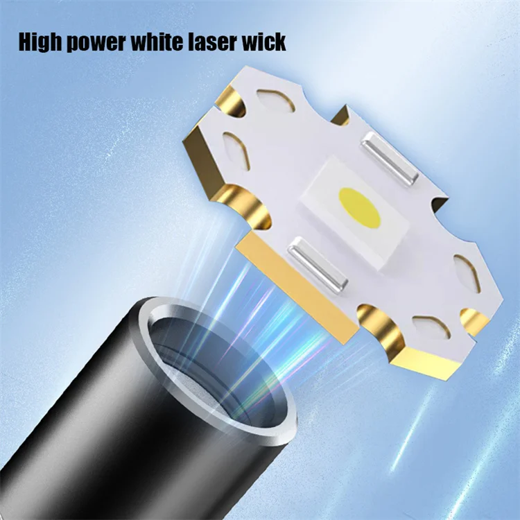 Poderoso laser branco liga de alumínio eletrônico duplo arco lanterna SOS ajuda lanterna com arco mais leve e alarme