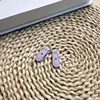 Purple Center-Hole Leather Strap End