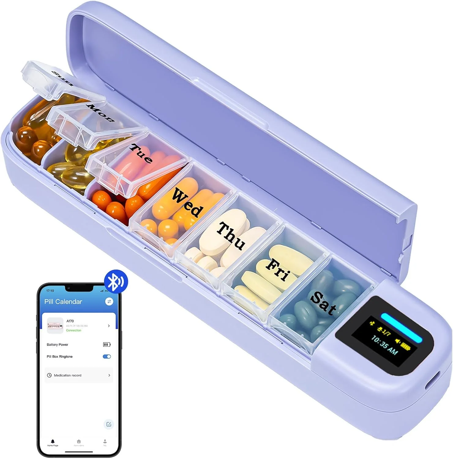 Digital Pill Organizer with Weekly Alarm (7-Day)