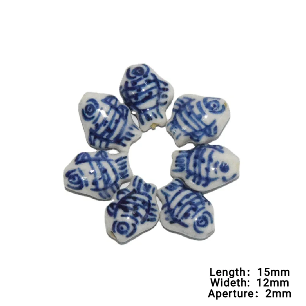 Fish Shape Glazed Ceramic Beads For Handmade Jewelry Making Bracelets