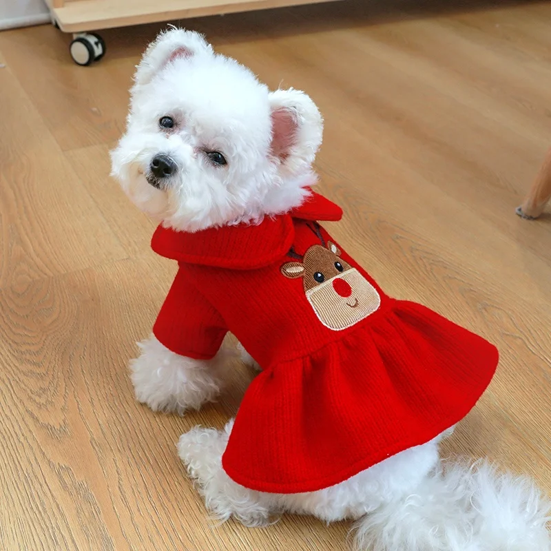 christmas dress for puppy Mrs. Santa Dog Dress Extra Large main image 1