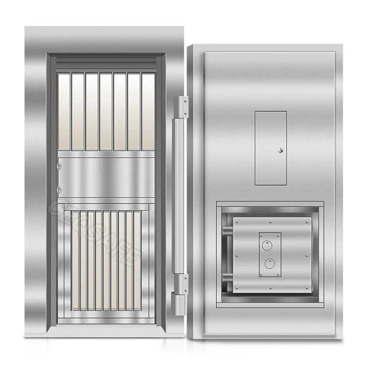 CEQSAFE OEM/ODM Money Vault Safe Security Door Solid Steel Customize Stainless Steel Bank Vault Doors