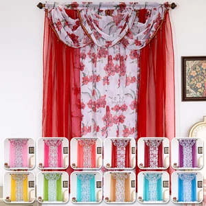 European Luxury Style Floral Printed Window Curtain for Living Room