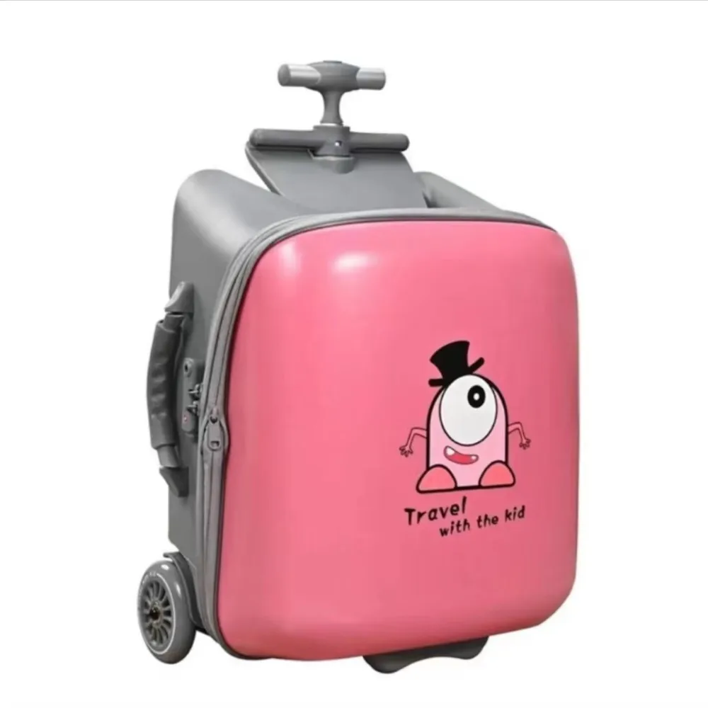 Kids Luggage Cart Two-in-One Travel Suitcase Carry-on 20 Inch