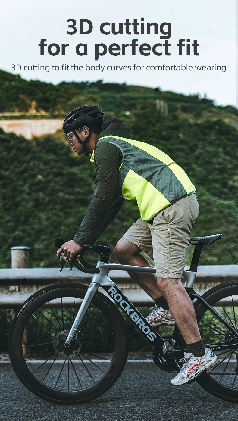 Rockbros Cycling Cheap Good Quality Reflective Safety Vest With Logo Jackets Reflective Safety