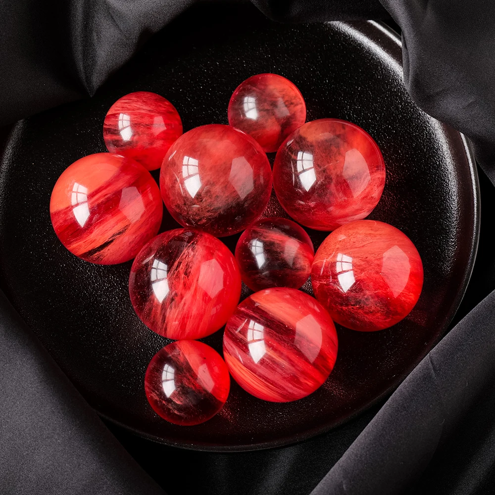 Sfera Di Cristallo Di Quarzo Fuso Rosso Con Supporto | Per Meditazione E Decorazione | Diametro 80mm | Feng Shui - Foto 7