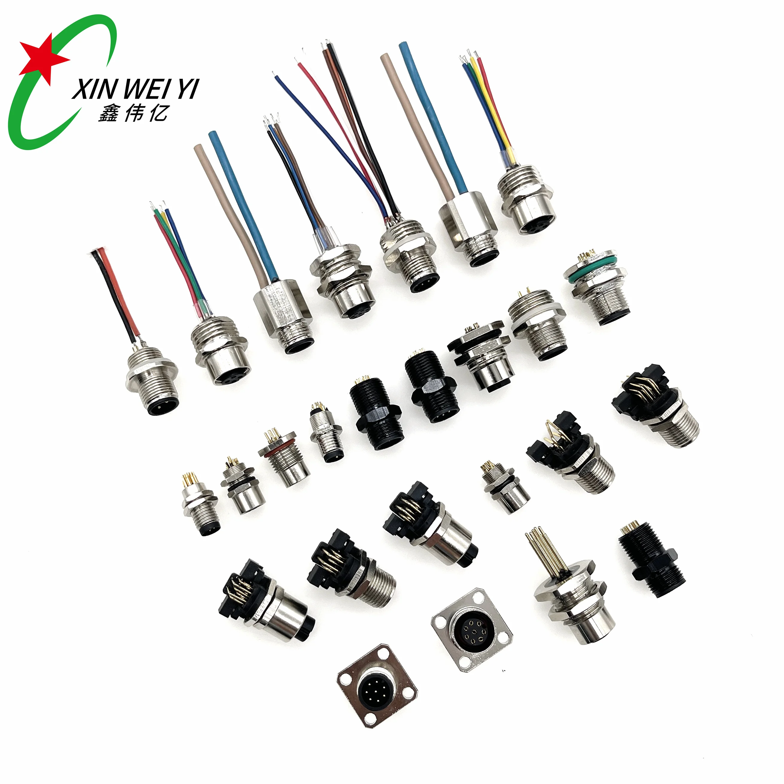 High Quality Round Industrial Socket Square Round Cable M12 Waterproof