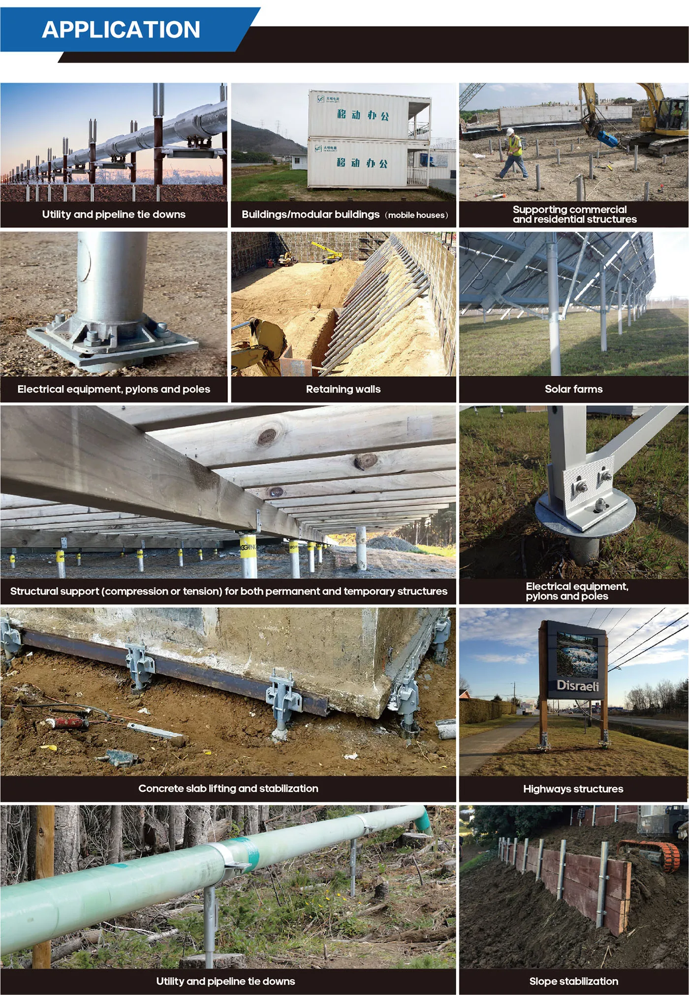 YAH-10C Customized Processing High Quality Rustproof Hydraulic Solar Mounting System Auger Drill Helical Pile for Construction details