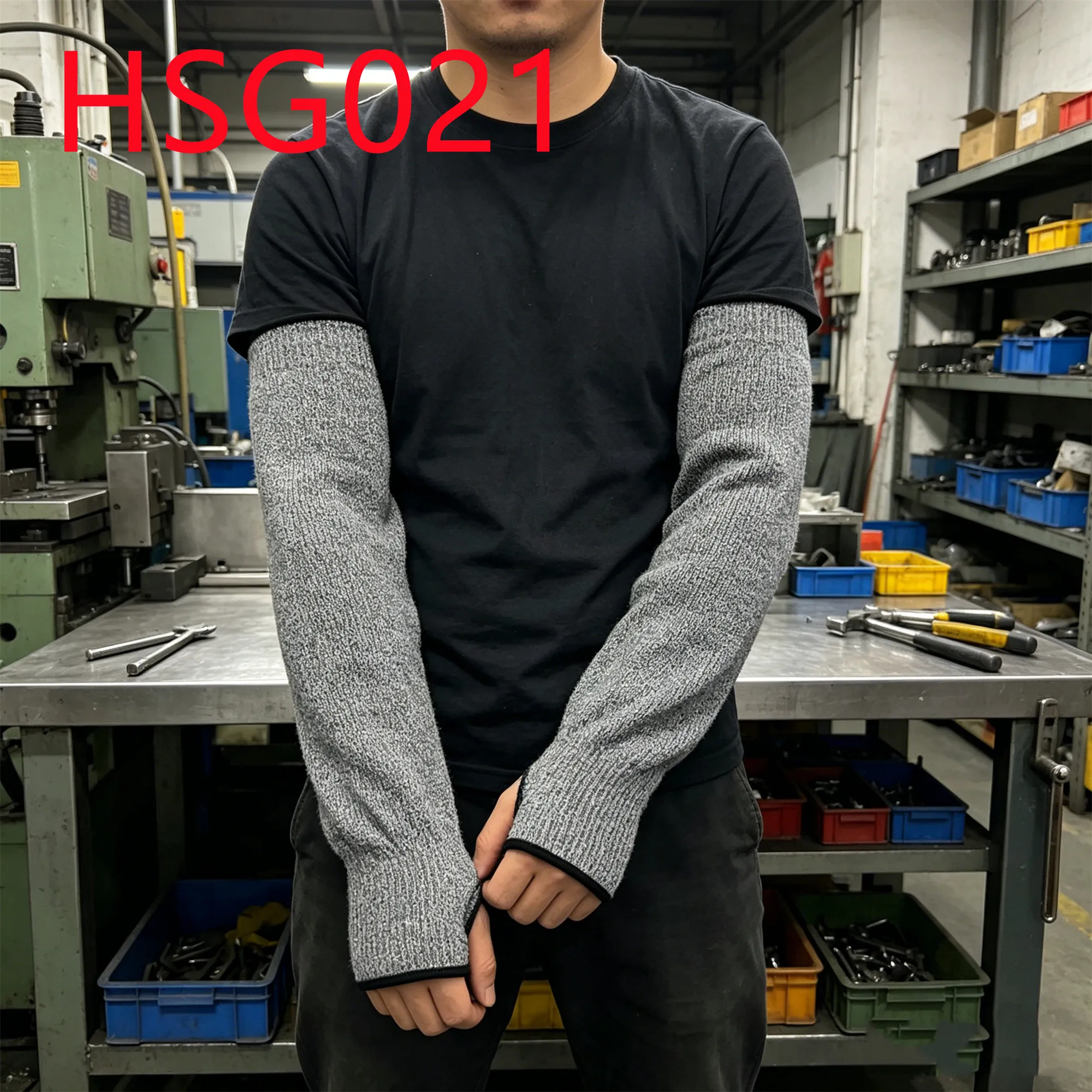 HY,Glass Manufacturing Level 5 Cut Resistant Safety Arm Sleeves for Sale Flexible Movement Not Bulky 16 Inch Work Gloves HSG021