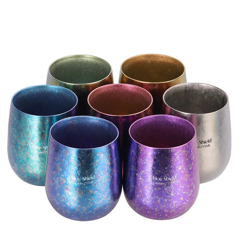 Tasse Isolée En Titane HEBEOT - 120ml Double Paroi - Pour Camping, Randonnée - 6.3x7.4cm